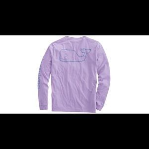 Vineyard Vines Long Sleeved Lilac Pocket Tee